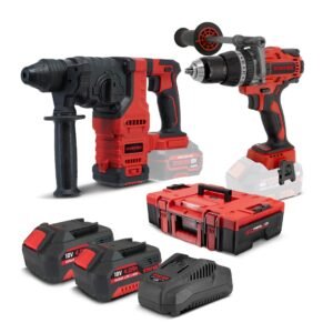 Akumuliatorinio gręžtuvo komplektas Stayer PBL 80 P L2024 + HDB L20 COMPACT su 2 vnt 4.0AH akumuliatoriais ir įkrovikliu