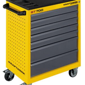 Įrankių vežimėlis be įrankių KRAFTWERK BT700, geltona, 7 stalčiukų