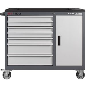 Įrankių vežimėlis be įrankių KRAFTWERK BT1100, 7 stalčiukai, 1 spintelė