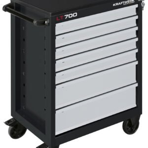 Įrankių vežimėlis su įrankiais KRAFTWERK LT700, 7 stalčiukų, 87 įrankis