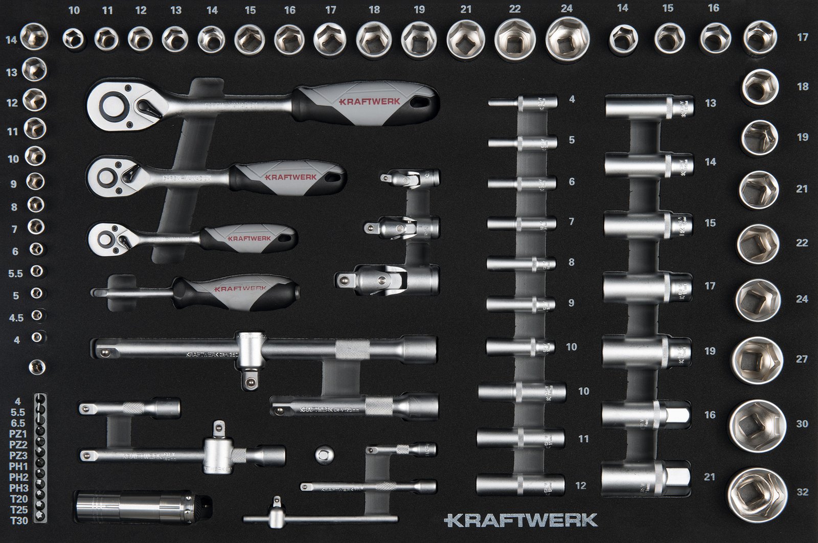 Įrankių vežimėlis su įrankiais KRAFTWERK LT700, 7 stalčiukų, 87 įrankis - Image 2