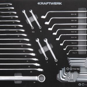 Veržliarakčių komplektas KRAFTWERK BASIC LINE EVA  60 × 40 cm, 46 įrankiai