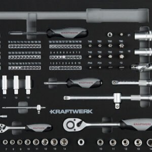 1/4", 1/2" galvučių ir įrankių komplektas KRAFTWERK BASIC LINE EVA  60 × 40 cm, 164 vnt