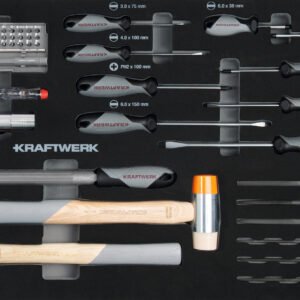 Atsuktuvas/smūgio įrankių komplektas KRAFTWERK BASIC LINE EVA  60 × 40 cm, 49 vnt