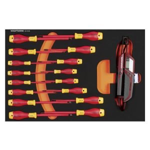 VDE Atsuktuvų komplektas KRAFTWERK BASIC LINE EVA 60 × 40 cm, 16 įrankiai