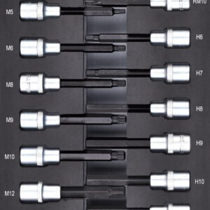 1/2" galvučių komplektas KRAFTWERK BASIC LINE EVA  20 × 40 cm, 21 įrankiai