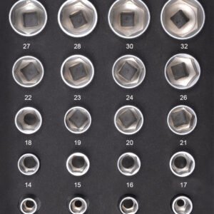 1/2" galvučių komplektas KRAFTWERK BASIC LINE EVA  20 × 40 cm, 38 įrankiai