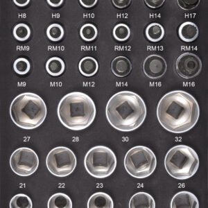 1/2" galvučių komplektas KRAFTWERK BASIC LINE EVA  20 × 40 cm, 56 įrankiai