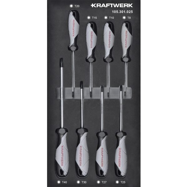 Atsuktuvu komplektas KRAFTWERK BASIC LINE EVA 20 × 40 cm, 8 įrankiai