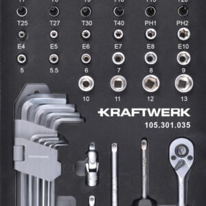1/4" terkšlės komplektas KRAFTWERK BASIC LINE EVA  20 × 40 cm, 61 vnt