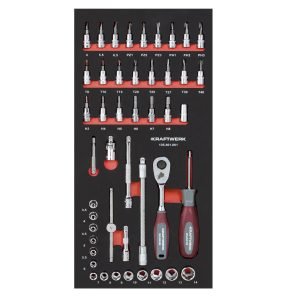 1/4" galvučių komplektas KRAFTWERK PRO LINE EVA 20 × 40 cm, 46 įrankiai