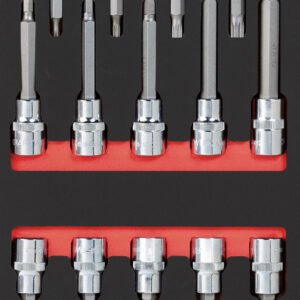 1/2" galvučių su antgaliais komplektas KRAFTWERK PRO LINE EVA 1/2" 20 × 40 cm, 19 įrankių