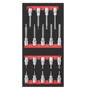 1/2" galvučių su antgaliais komplektas KRAFTWERK PRO LINE EVA 1/2" 20 × 40 cm, 19 vnt