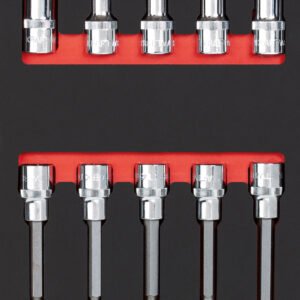 1/2" galvučių su TX antgaliais komplektas KRAFTWERK PRO LINE EVA 20 × 40 cm, 19 įrankių