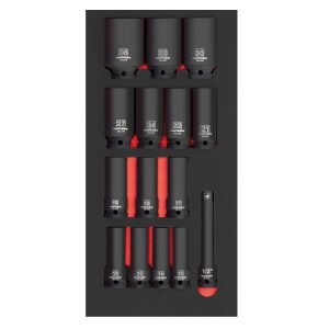 Smūginių galvučių komplektas KRAFTWERK PRO LINE EVA 1/2" 20 × 40 cm, 15 įrankiai