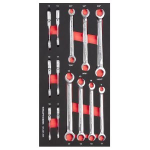 Dvipusių veržliarakčių komplektas KRAFTWERK PRO LINE EVA 20 × 40 cm, 13 vnt