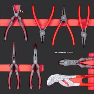 Replių komplektas KRAFTWERK PRO LINE EVA KNIPEX 60 × 40 cm, 11 įrankiai