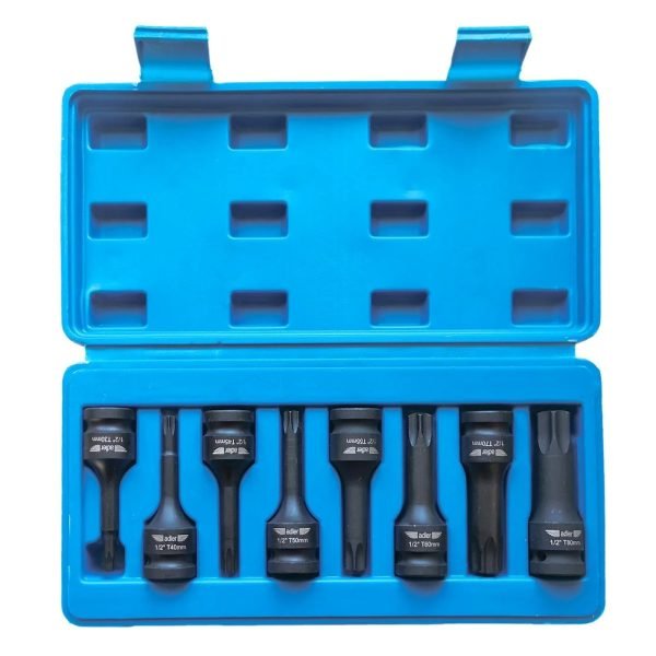 Smūginių TORX galvučių komplektas 1/2" ADLER AD-08T, 8 vnt