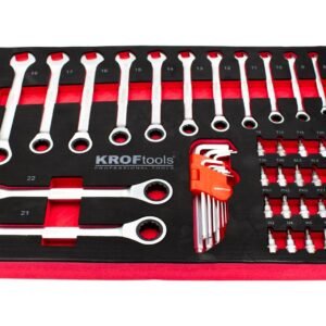 Galvučių ir raktų komplektas KROFTOOLS, 55 vnt