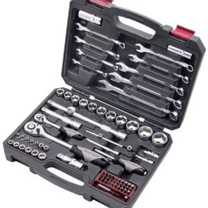 Įrankių komplektas dėžėje KRAFTWERK BASIC LINE 1/4“+1/2“, 80 pcs