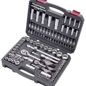 Įrankių komplektas dėžėje KRAFTWERK BASIC LINE 1/4“ + 1/2“, 105 vnt