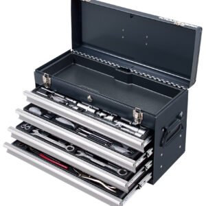 Įrankių komplektas dėžėje KRAFTWERK BASIC LINE 1/4“ + 1/2“, 100 vnt