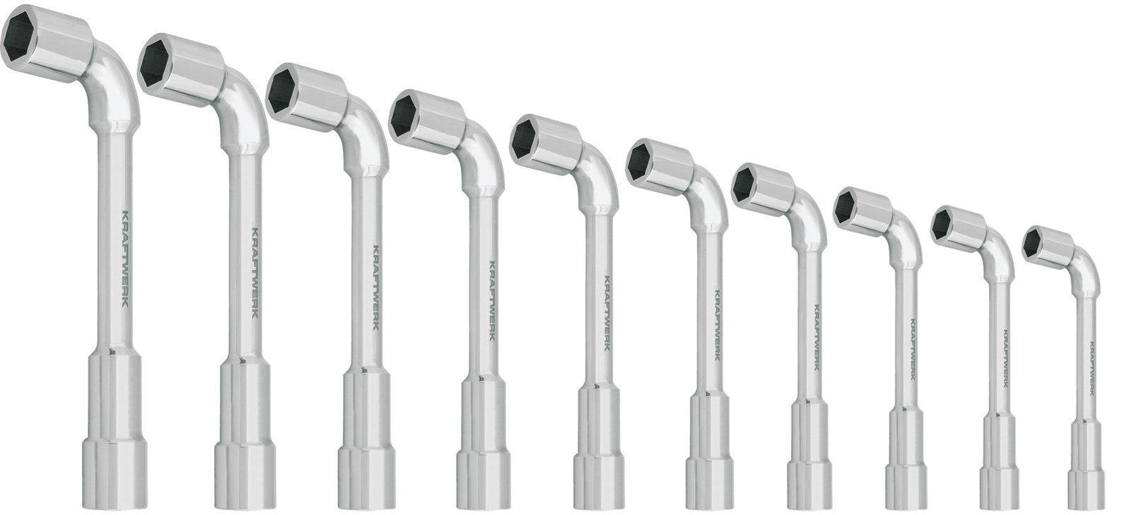 L-formos veržliarakčių komplektas 6 x 6 KRAFTWERK, 10 įrankiai