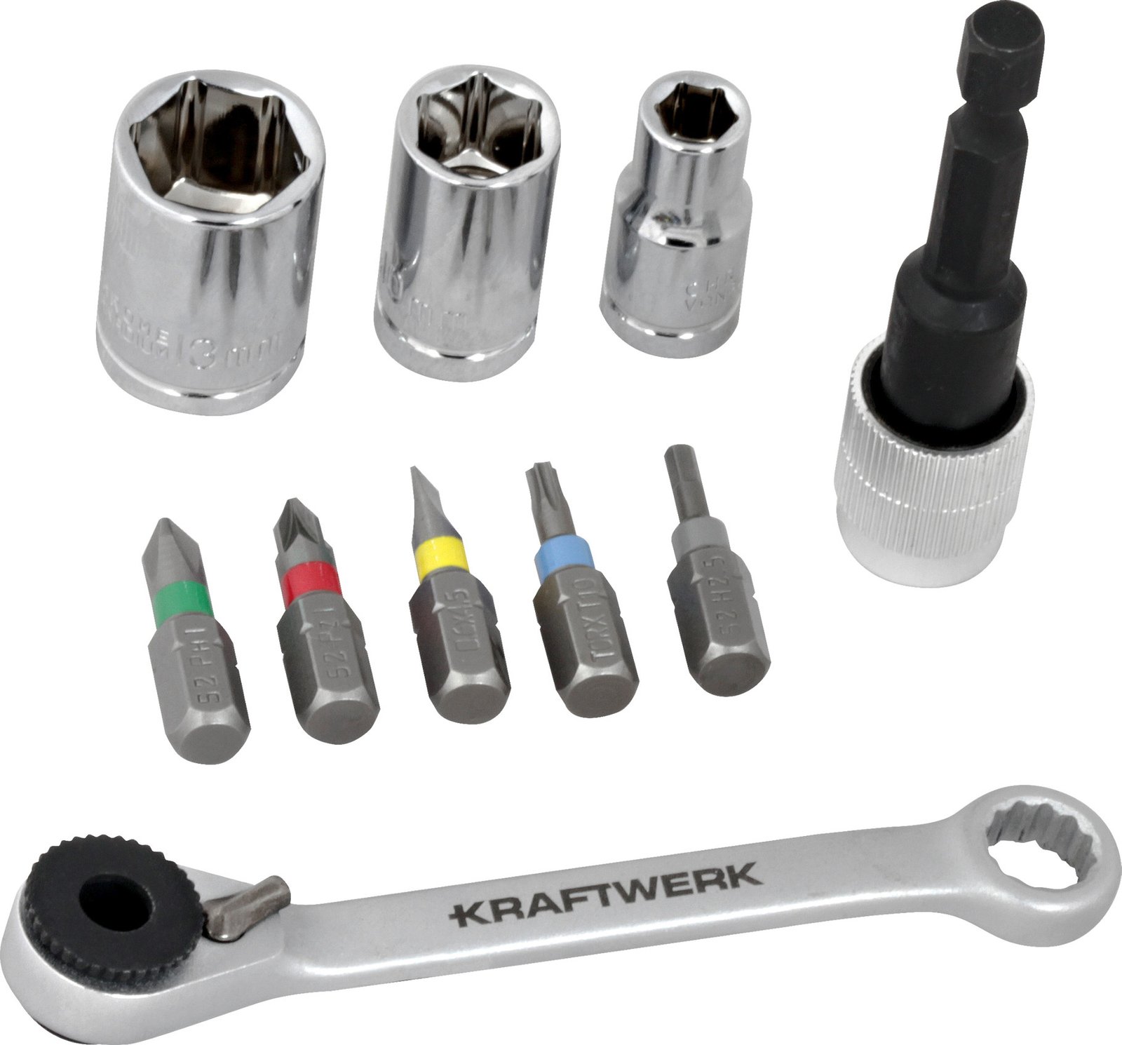 Terkšlės su antgaliais komplektas dėžėje KRAFTWERK 1/4”, 27 vnt - Image 4