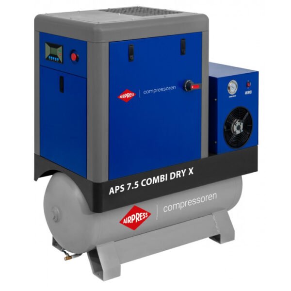Sraigtinis kompresorius Airpress APS 7.5 Combi Dry X 10 bar 7.5 AG/5.5 kW 690 l/min 200 l