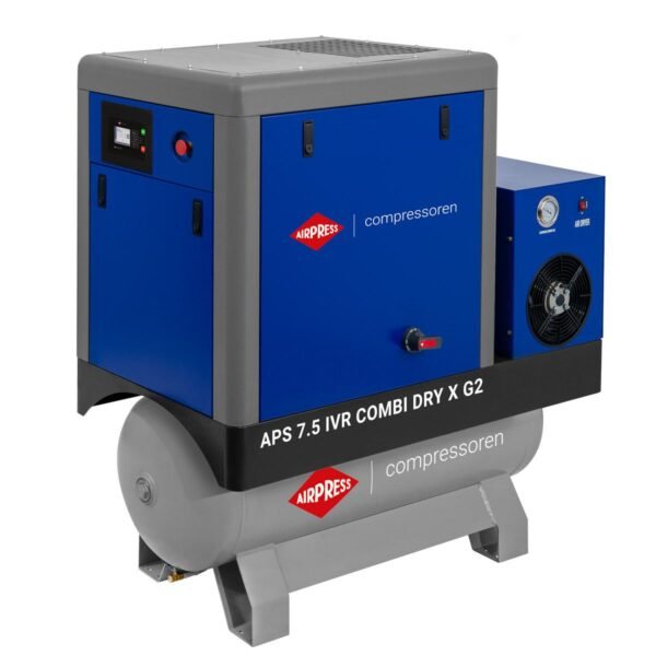 Sraigtinis kompresorius Airpress APS 7.5 IVR Combi Dry X G2 10 bar 7.5 AG/ 5.5 kW 290-790 l/min 200 l