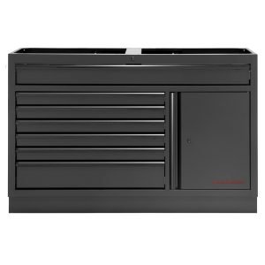 7-ių stalčiukų ir 1 durų pastatoma spintelė KRAFTWERK MOBILIO BLK