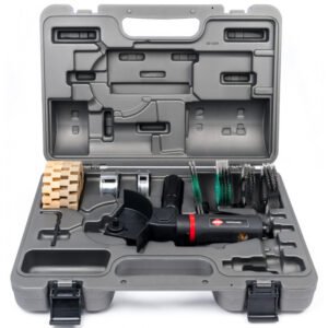 Pneumatinis kampinis šlifuoklis Airpress 3500 aps./min 1/4" 110 l/min + priedų rinkinys