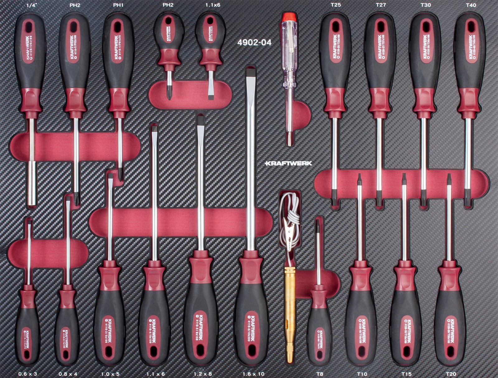 Atsuktuvų komplektas KRAFTWERK PRO LINE EVA, 21 įrankiai