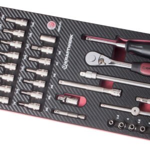 Terkšlės komplektas 1/4" KRAFTWERK PRO LINE EVA, 46 įrankiai