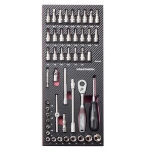 Terkšlės komplektas 1/4" KRAFTWERK PRO LINE EVA, 46 įrankiai