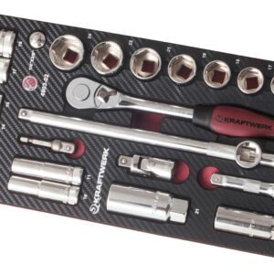 Terkšlės komplektas 3/8" KRAFTWERK PRO LINE EVA, 32 įrankiai