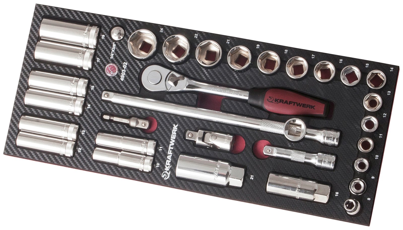 Terkšlės komplektas 3/8" KRAFTWERK PRO LINE EVA, 32 įrankiai