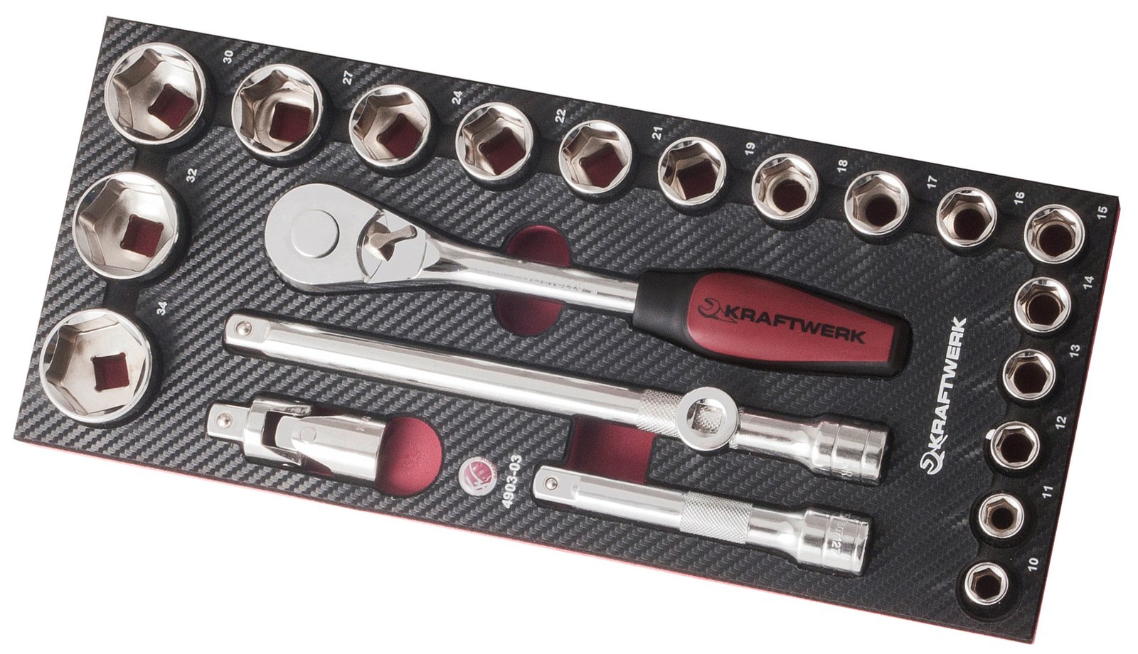 Terkšlės komplektas 1/2" KRAFTWERK PRO LINE EVA, 22 įrankiai