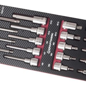 Galvučių komplektas 1/2" KRAFTWERK PRO LINE EVA, 19 įrankiai