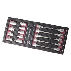 TX galvučių komplektas 1/2" KRAFTWERK PRO LINE EVA, 19 įrankiai