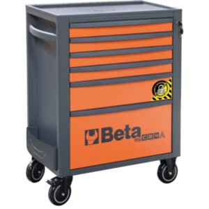 Įrankių vežimėlis be įrankių su 6 stalčiais ir apsauga nuo apvirtimo (oranžinis) BETA, RSC24A/6-O