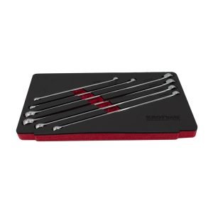 Ypač ilgų dvigubų žiedinių veržliarakčių rinkinys KROFTOOLS, 6 vnt  8-19 mm