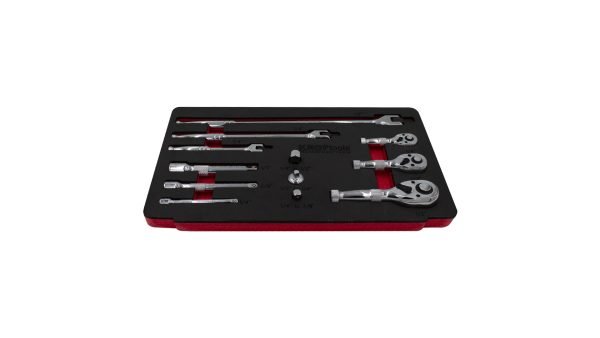 Terkšlė su priedais KROFTOOLS, 12 vnt