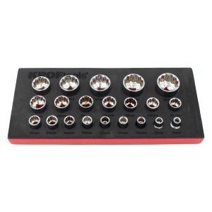 1/2" galvučių rinkinys KROFTOOLS, 21 vnt