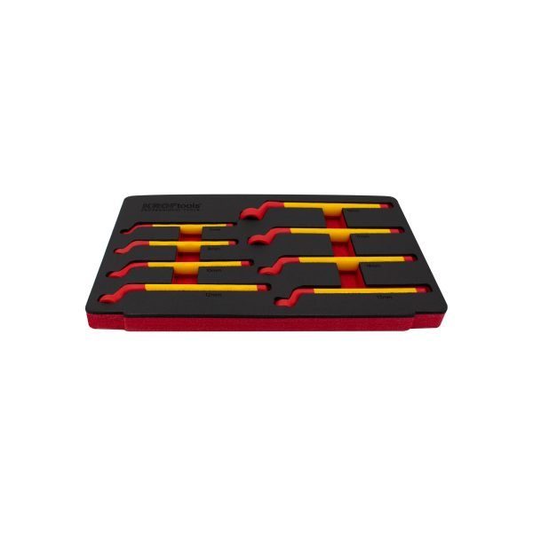 VDE žiedinių veržliarakčių rinkinys KROFTOOLS, 14 vnt  7-19 mm