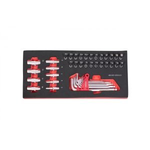 1/4" galvučių ir raktų rinkinys KROFTOOLS, 42 vnt