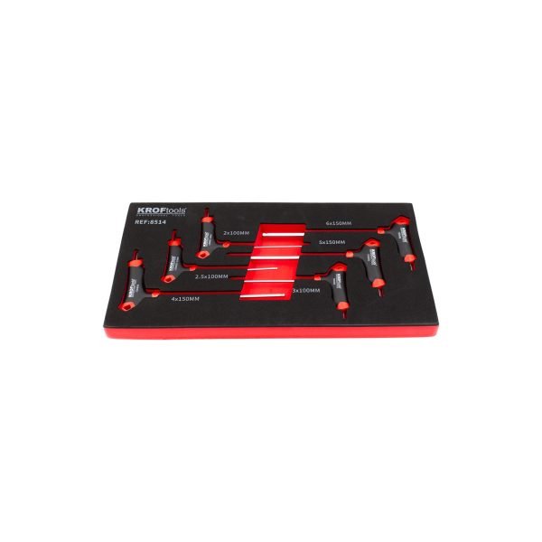 HEX T formos raktų rinkinys KROFTOOLS, 6 vnt