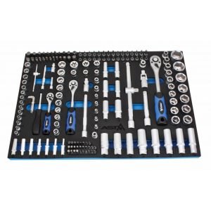 1/4'' + 3/8'' + 1/2'' galvučių ir terkšlės rinkinys ASTA, 179 vnt (+SOFT39)