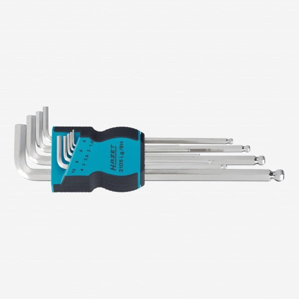 L-formos HEX veržliarakčių komplektas HAZET, 1.5-10 mm, 9 vnt
