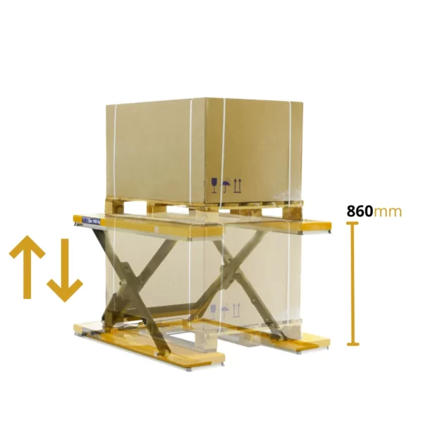 Žemo profilio elektrinis mobilus kėlimo stalas Viber-System SNNU1000, 1000 kg, 1450 × 1140 mm